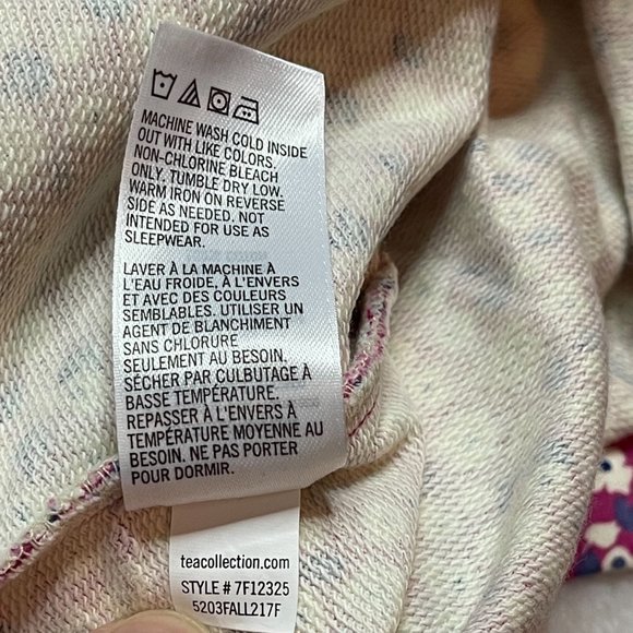 Tea Collection Ditsy Drawstring Dress Girls Size 5 100% Cotton Pink, Floral‎ NEW - Picture 10 of 10